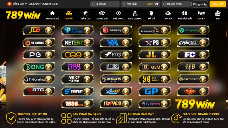 Nổ hũ 789win đạt chất lượng chuẩn quốc tế